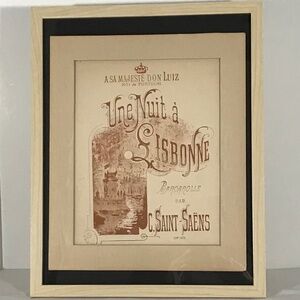 Sheet Music Custom Wall Art- Classical Series "Une Nuit a Lisbonne"